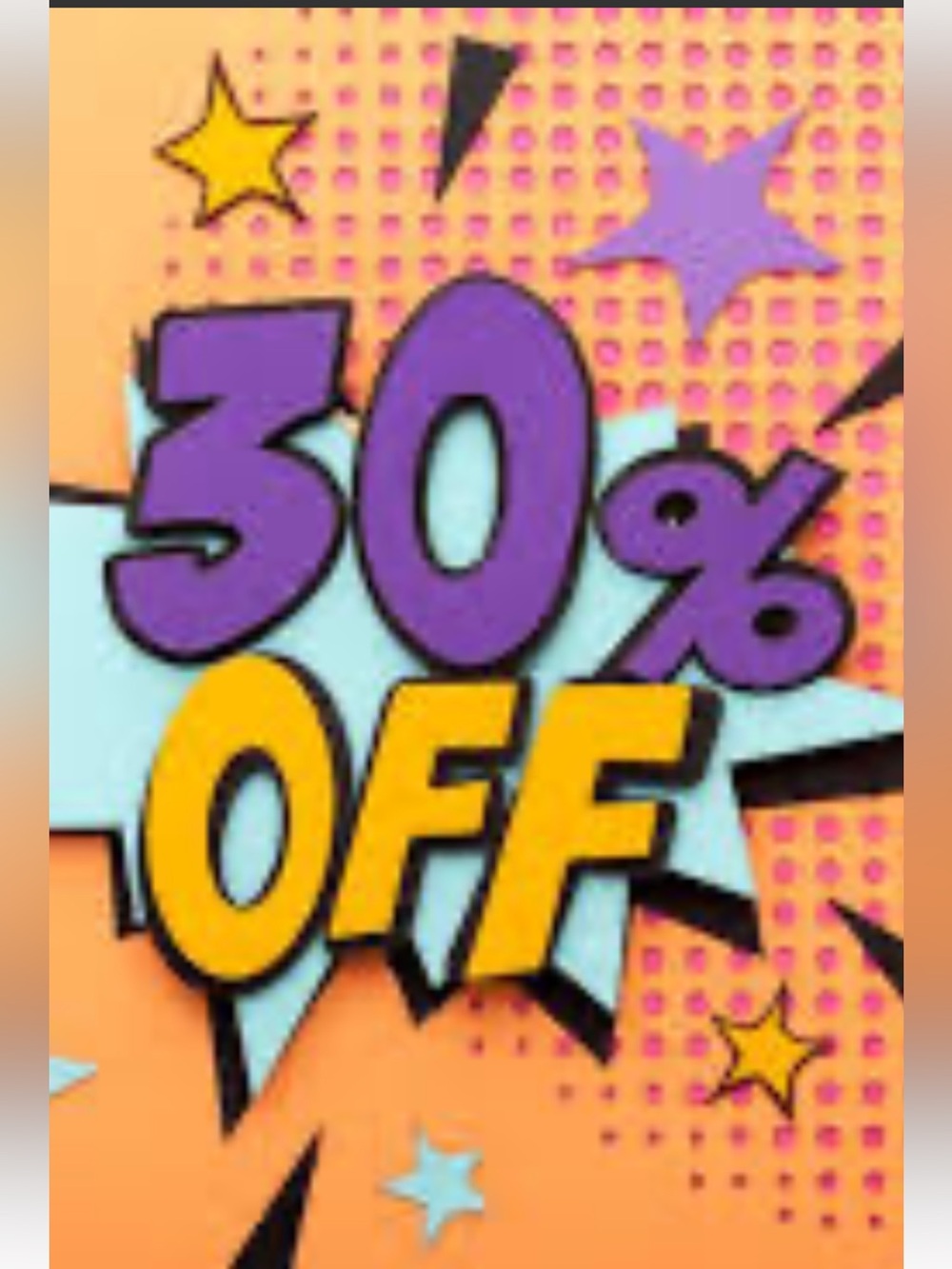 30% off on 2 or more items (excluding perfume and soaps and bijoux)